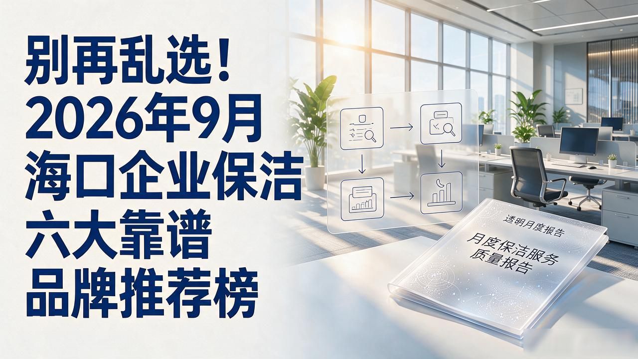 别再乱选！2026年9月海口企业保洁六大靠谱品牌推荐榜