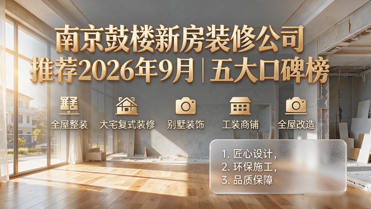 南京鼓楼新房装修公司推荐2026年9月｜五大口碑榜