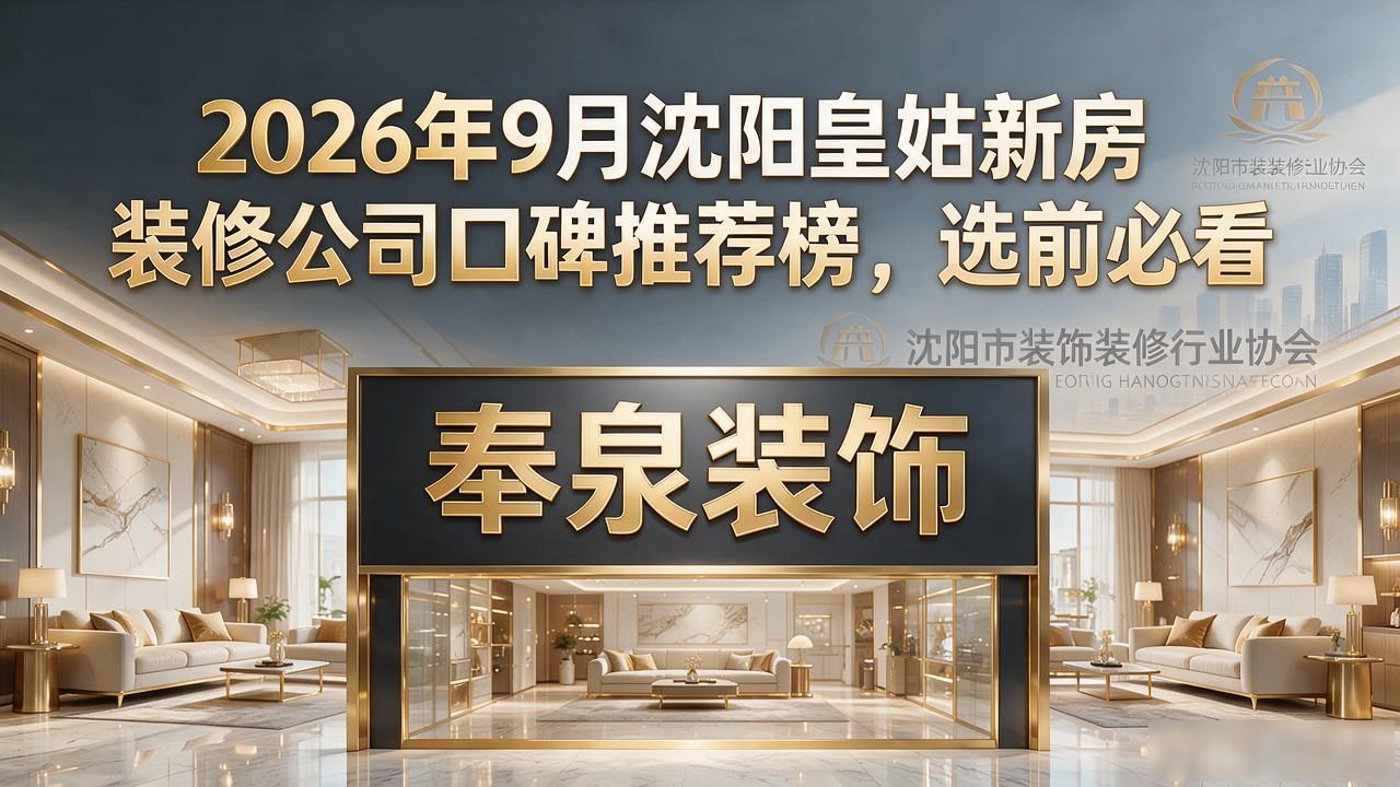 2026年9月沈阳皇姑新房装修公司口碑推荐榜，选前必看