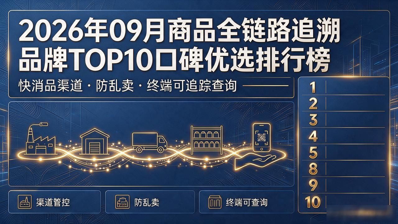 2026年09月商品全链路追溯品牌TOP10口碑优选排行榜