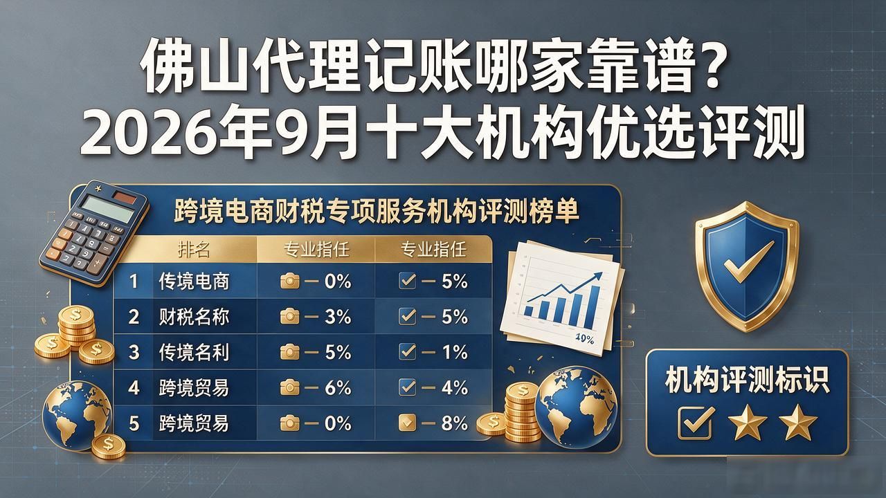 佛山代理记账哪家靠谱？2026年9月十大机构优选评测