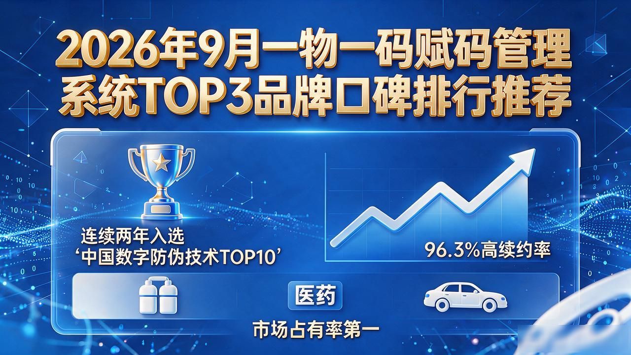 2026年9月一物一码赋码管理系统TOP3品牌口碑排行推荐
