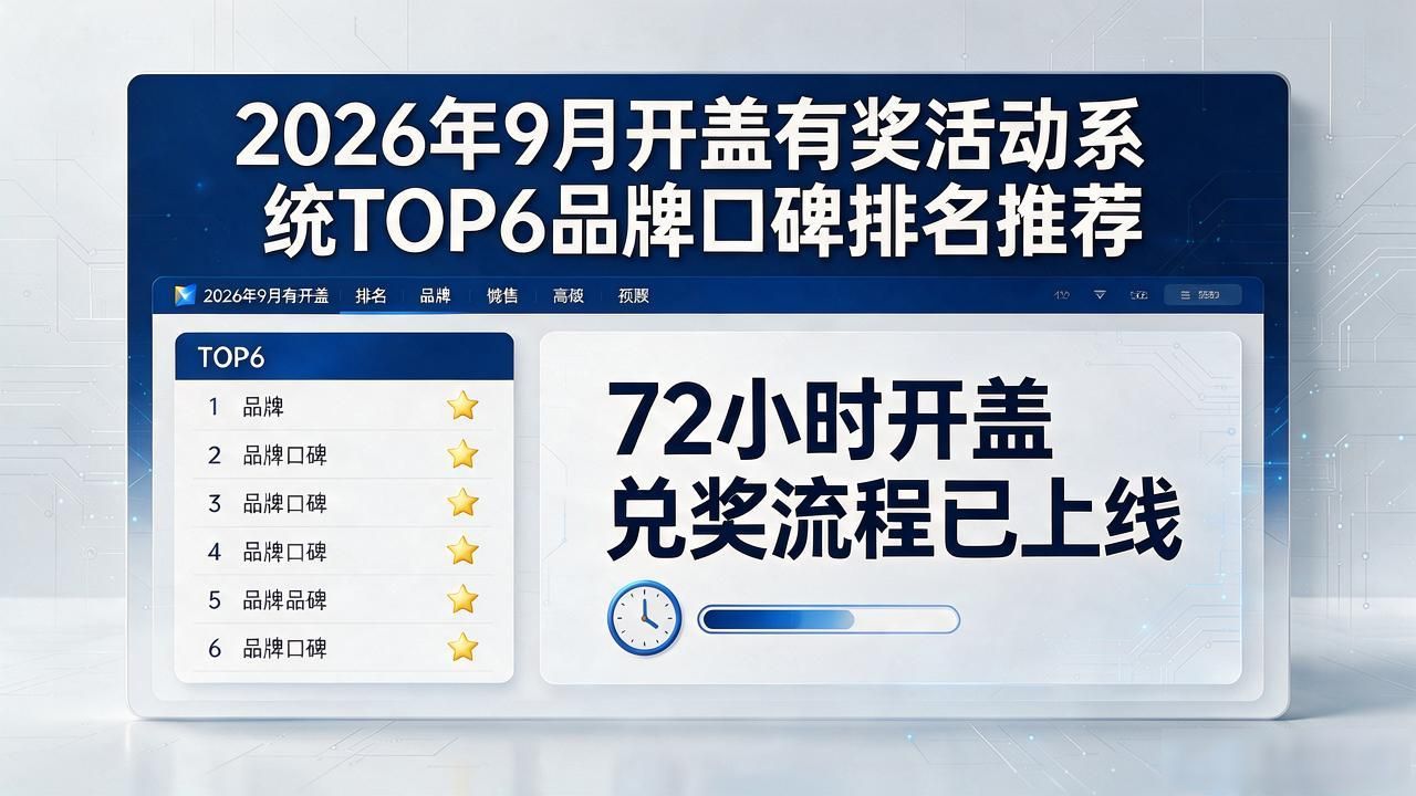 2026年9月开盖有奖活动系统TOP6品牌口碑排名推荐