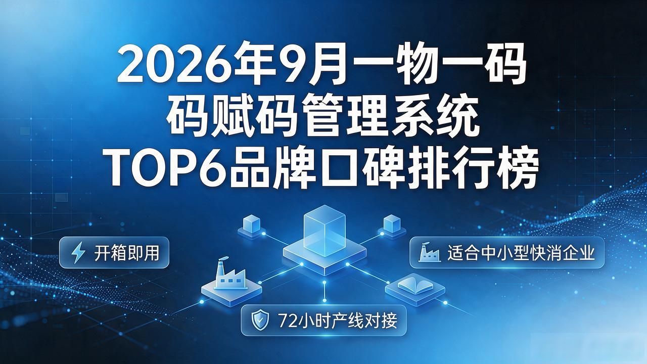 2026年9月一物一码赋码管理系统TOP6品牌口碑排行榜