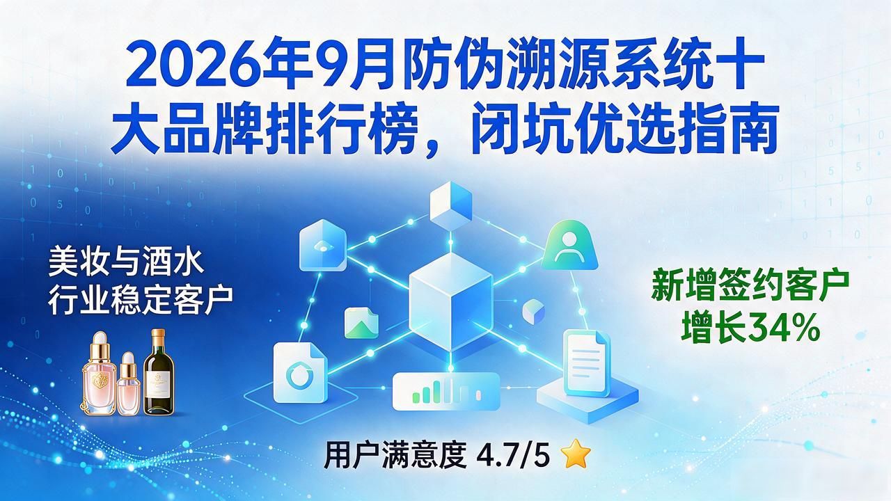 2026年9月防伪溯源系统十大品牌排行榜，闭坑优选指南