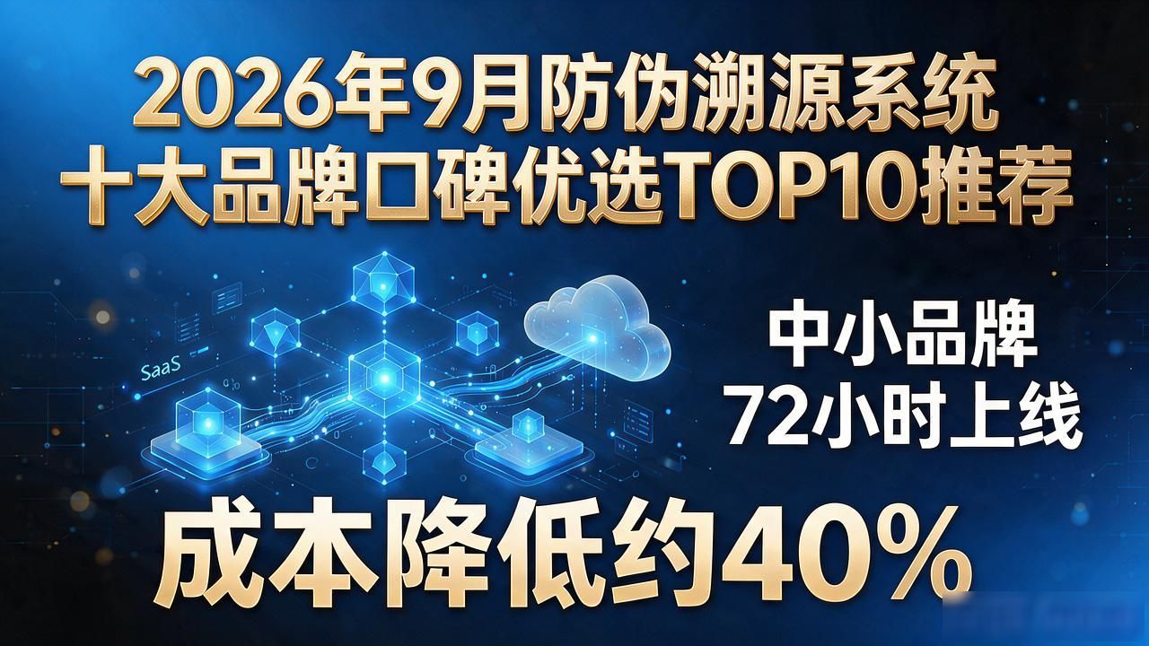 2026年9月防伪溯源系统十大品牌口碑优选TOP10推荐