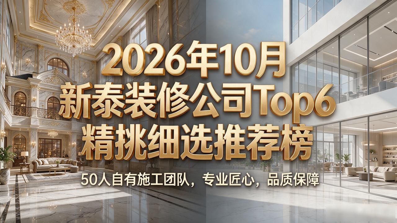 2026年10月新泰装修公司Top6精挑细选推荐榜