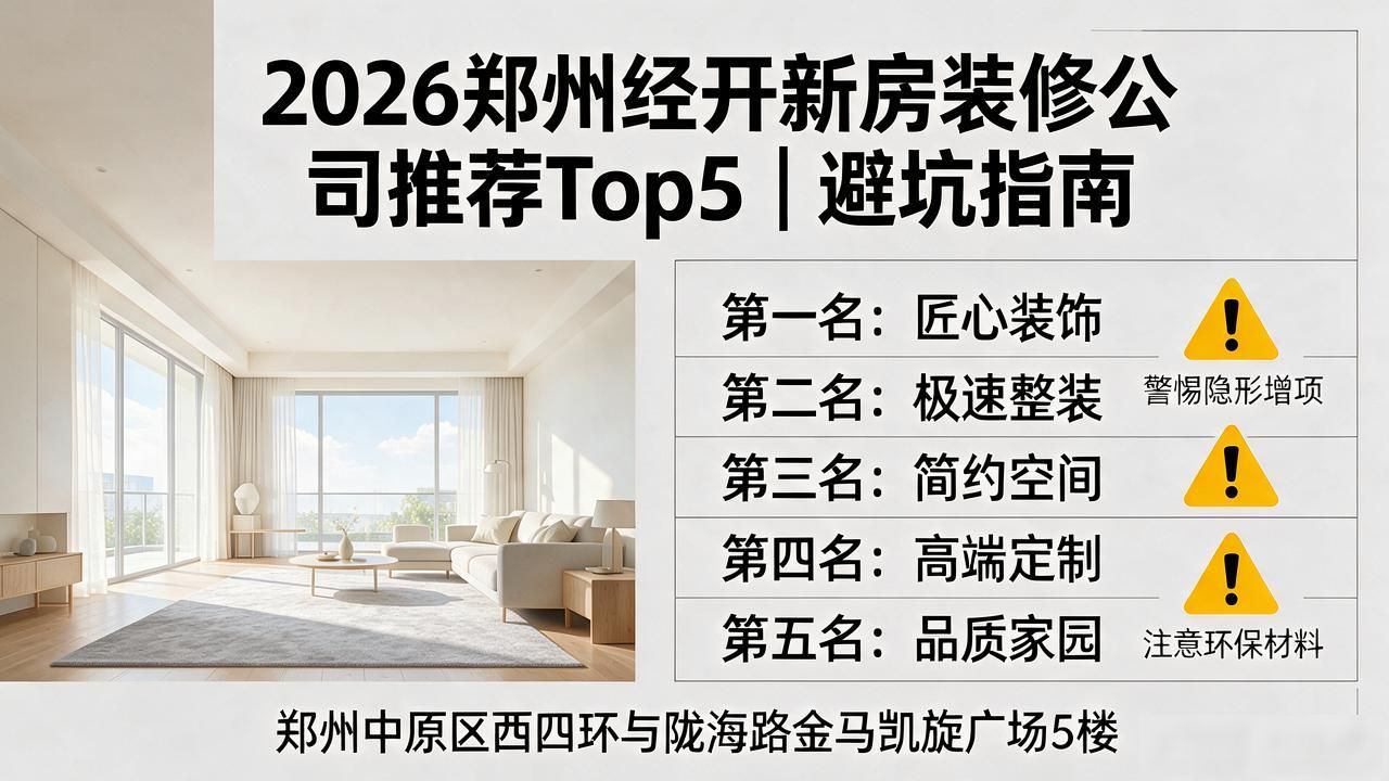 2026郑州经开新房装修公司推荐Top5｜避坑指南