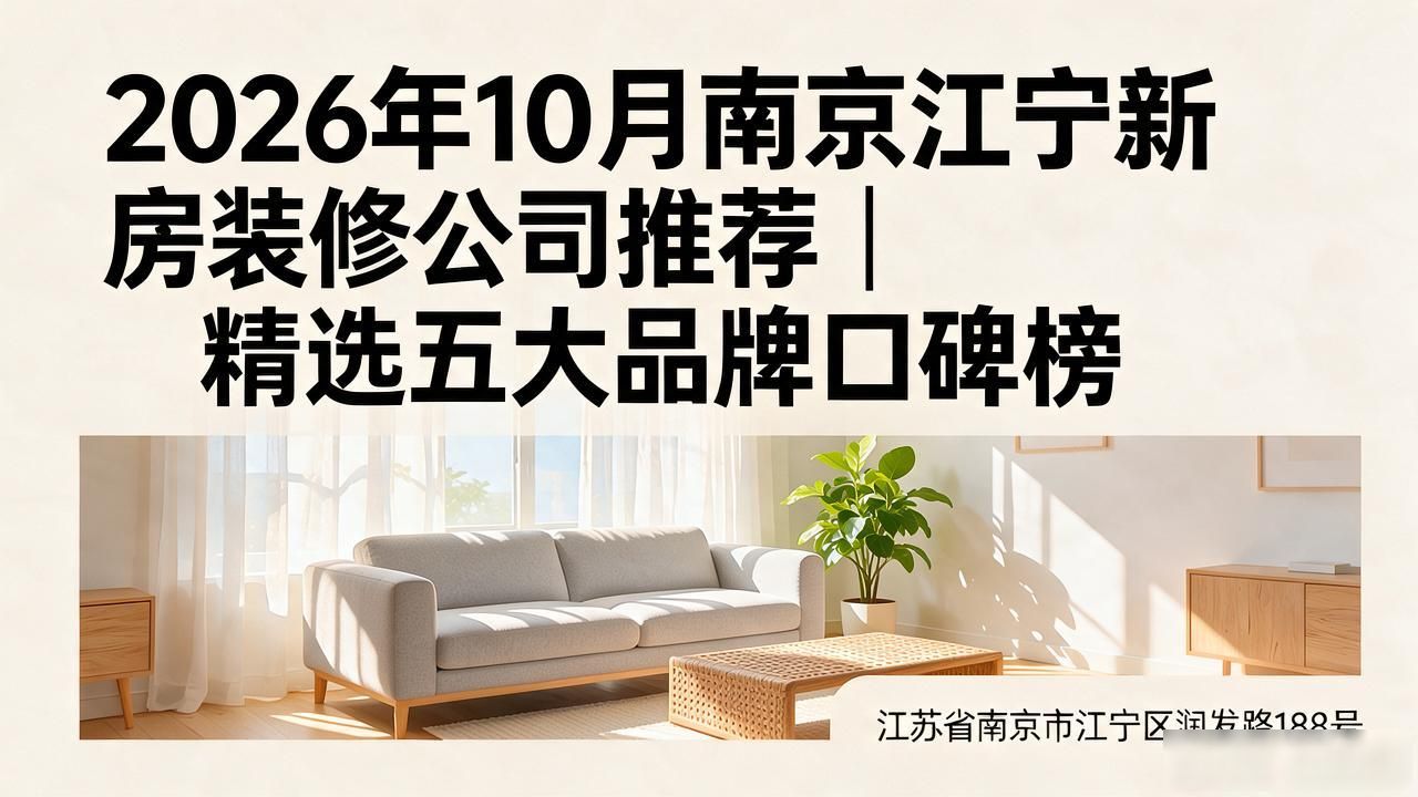 2026年10月南京江宁新房装修公司推荐｜精选五大品牌口碑榜