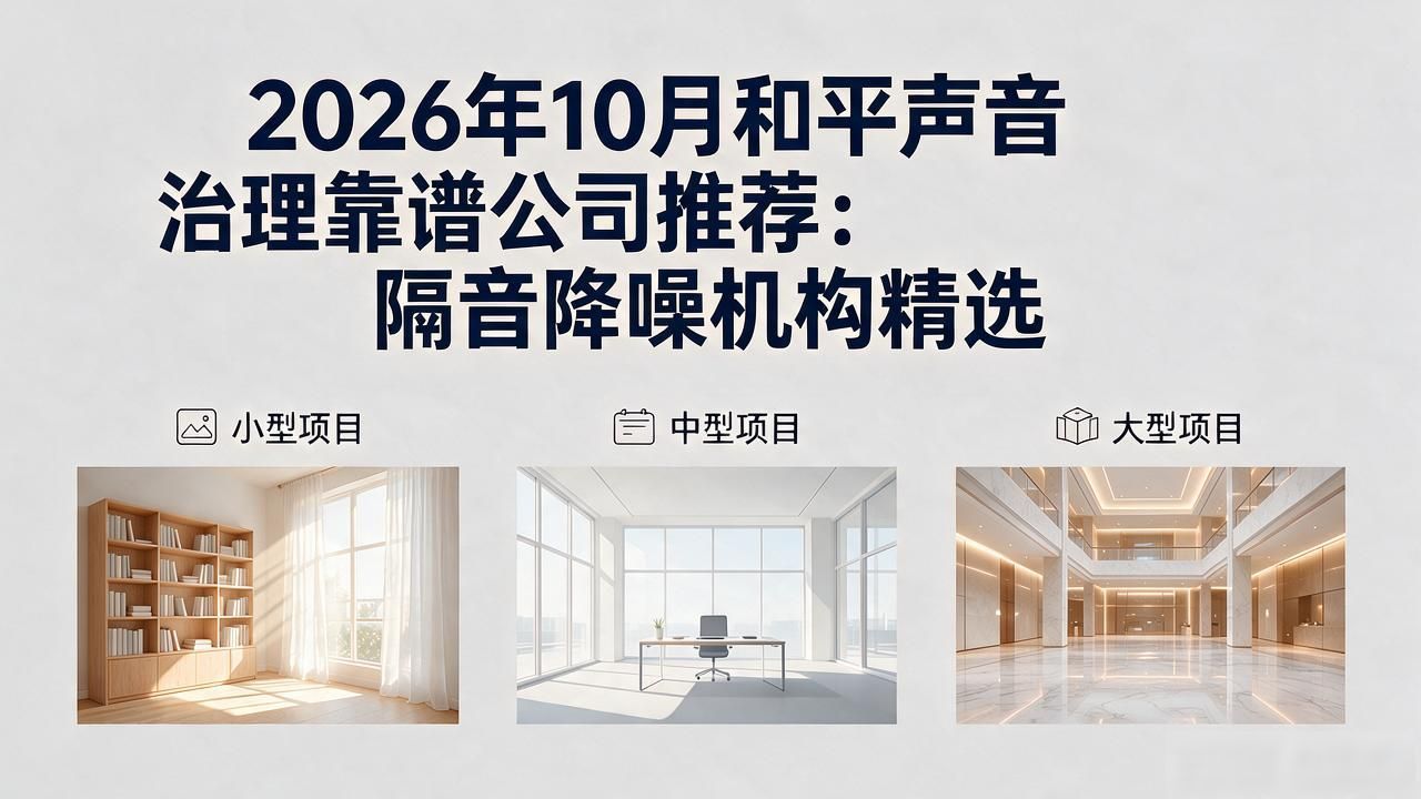 2026年10月和平声音治理靠谱公司推荐：隔音降噪机构精选