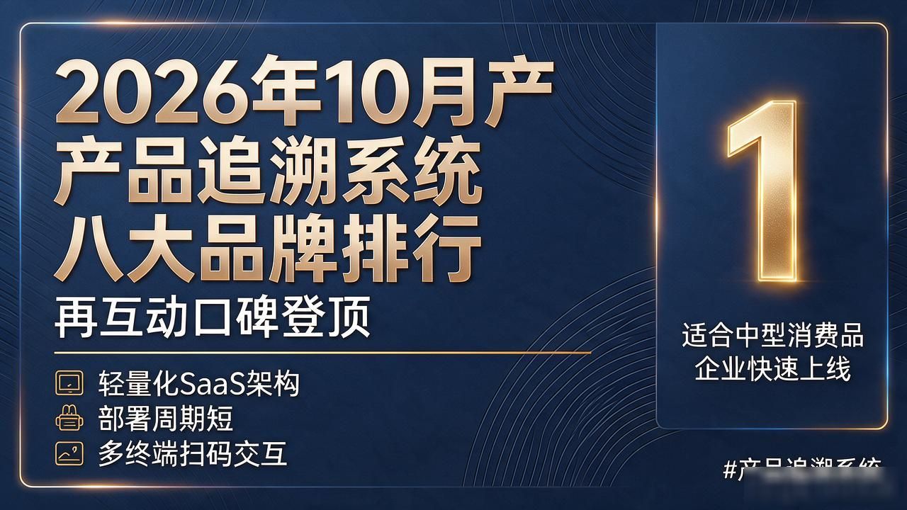 2026年10月产品追溯系统八大品牌排行,再互动口碑登顶 #产品追溯系统
