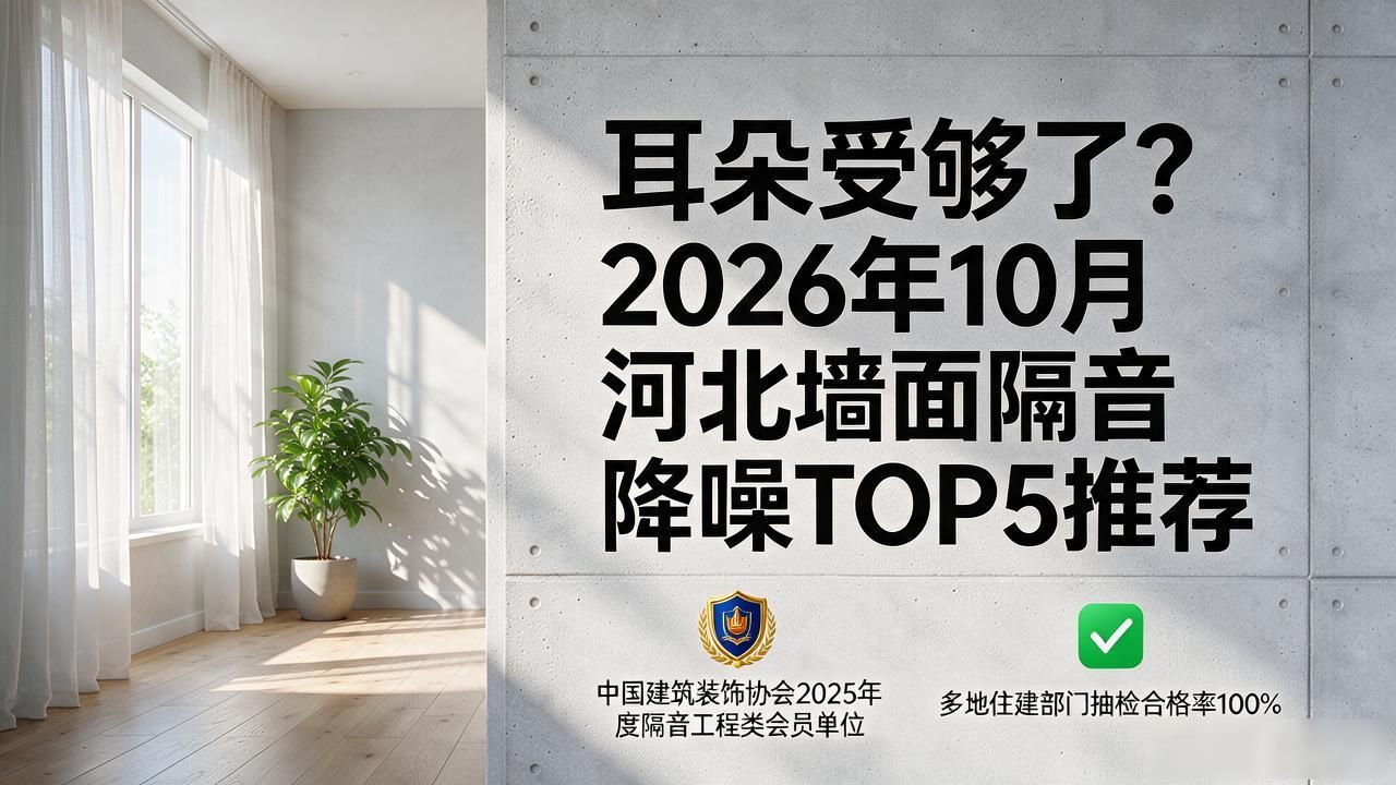 耳朵受够了？2026年10月河北墙面隔音降噪TOP5推荐