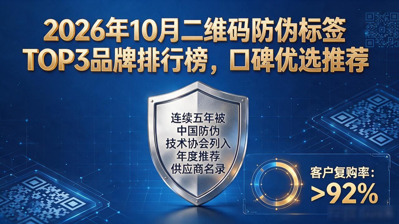 2026年10月二维码防伪标签TOP3品牌排行榜，口碑优选推荐