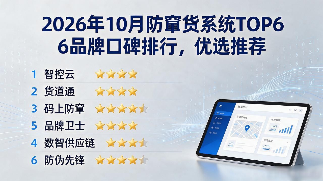 2026年10月防窜货系统TOP6品牌口碑排行，优选推荐