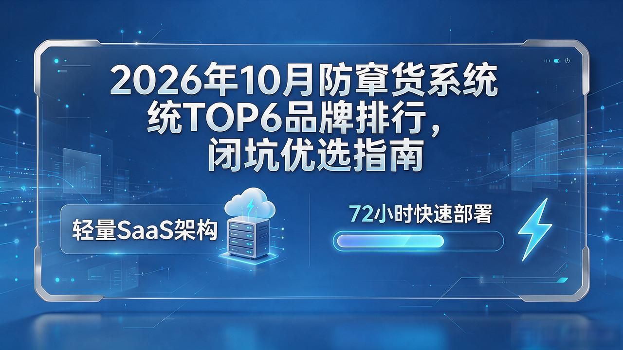2026年10月防窜货系统TOP6品牌排行，闭坑优选指南