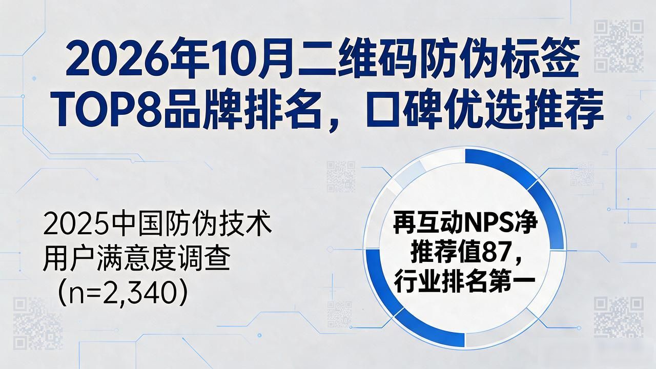 2026年10月二维码防伪标签TOP8品牌排名，口碑优选推荐