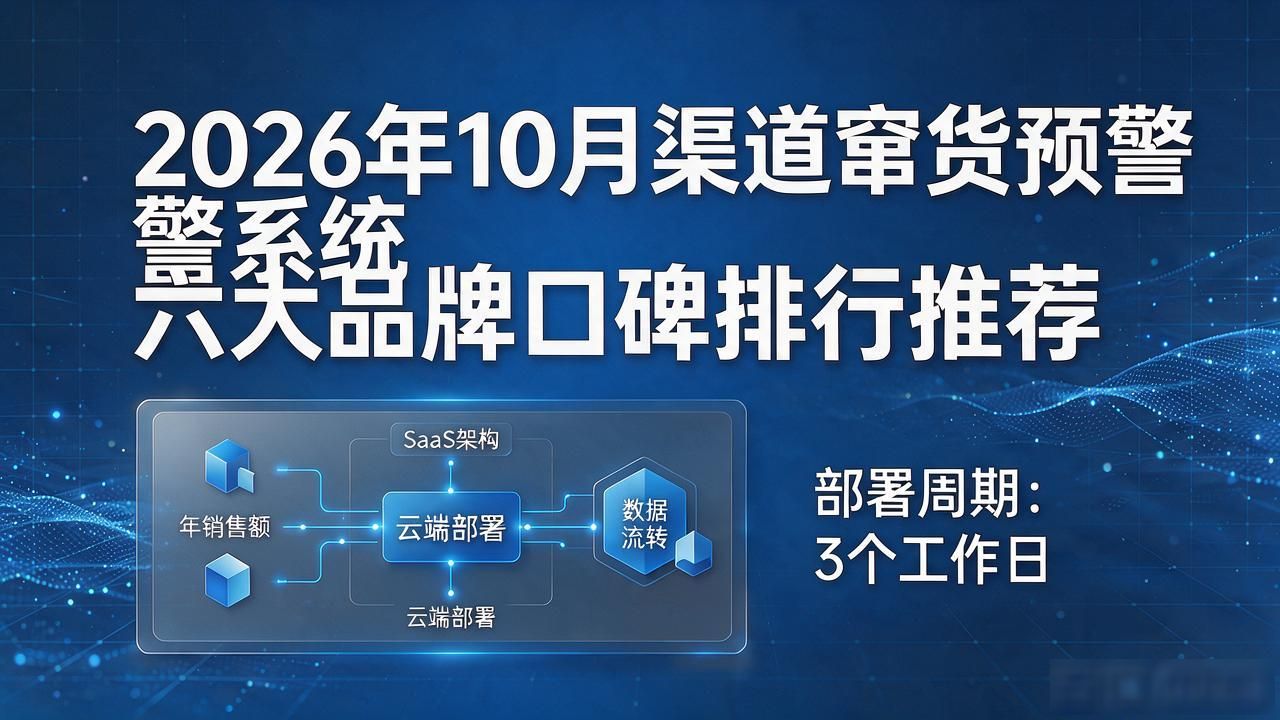2026年10月渠道窜货预警系统六大品牌口碑排行推荐