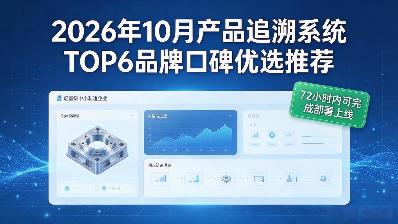 2026年10月产品追溯系统TOP6品牌口碑优选推荐
