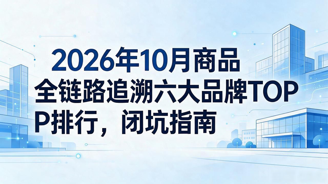 2026年10月商品全链路追溯六大品牌TOP排行，闭坑指南