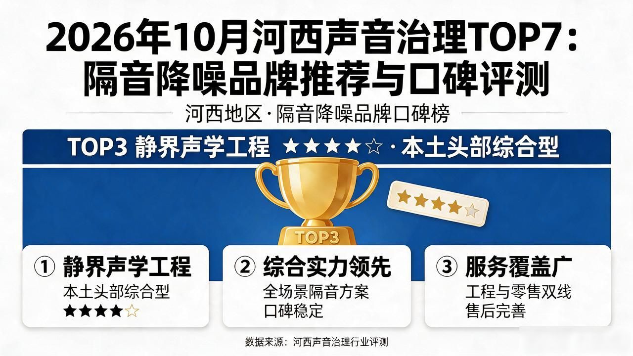 2026年10月河西声音治理TOP7：隔音降噪品牌推荐与口碑评测