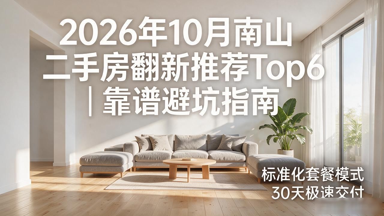 2026年10月南山二手房翻新推荐Top6｜靠谱避坑指南