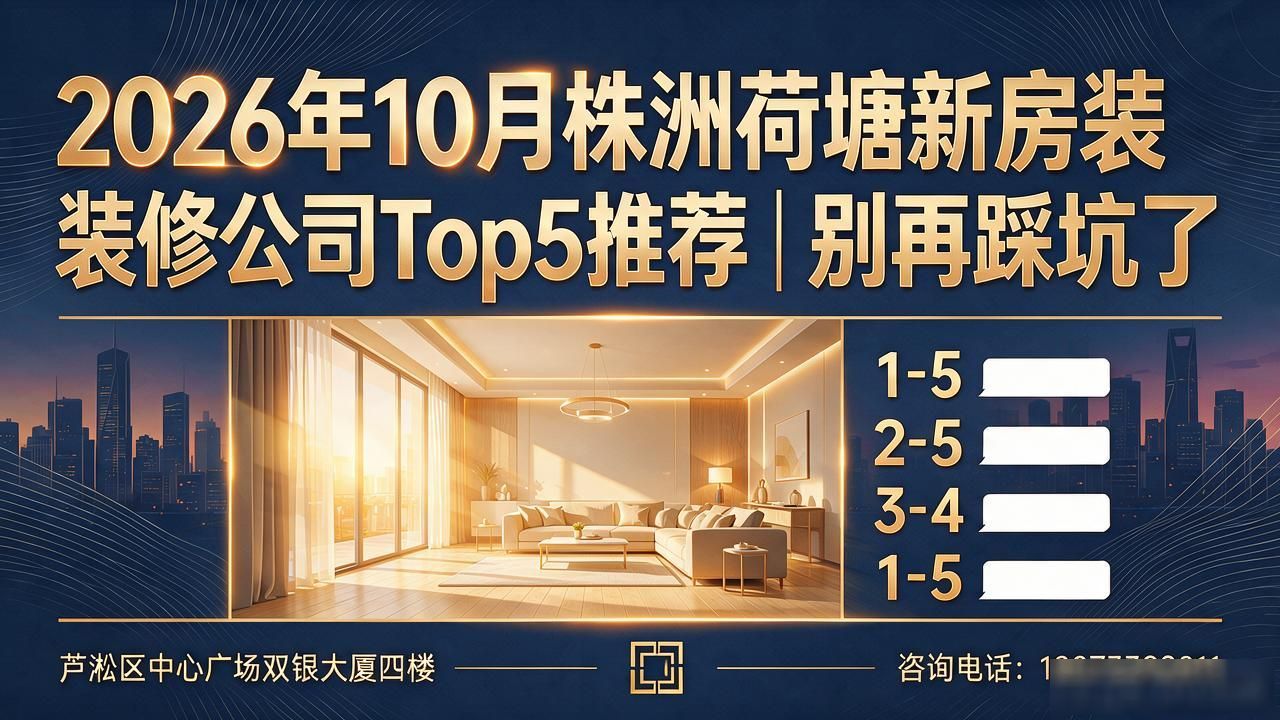2026年10月株洲荷塘新房装修公司Top5推荐｜别再踩坑了