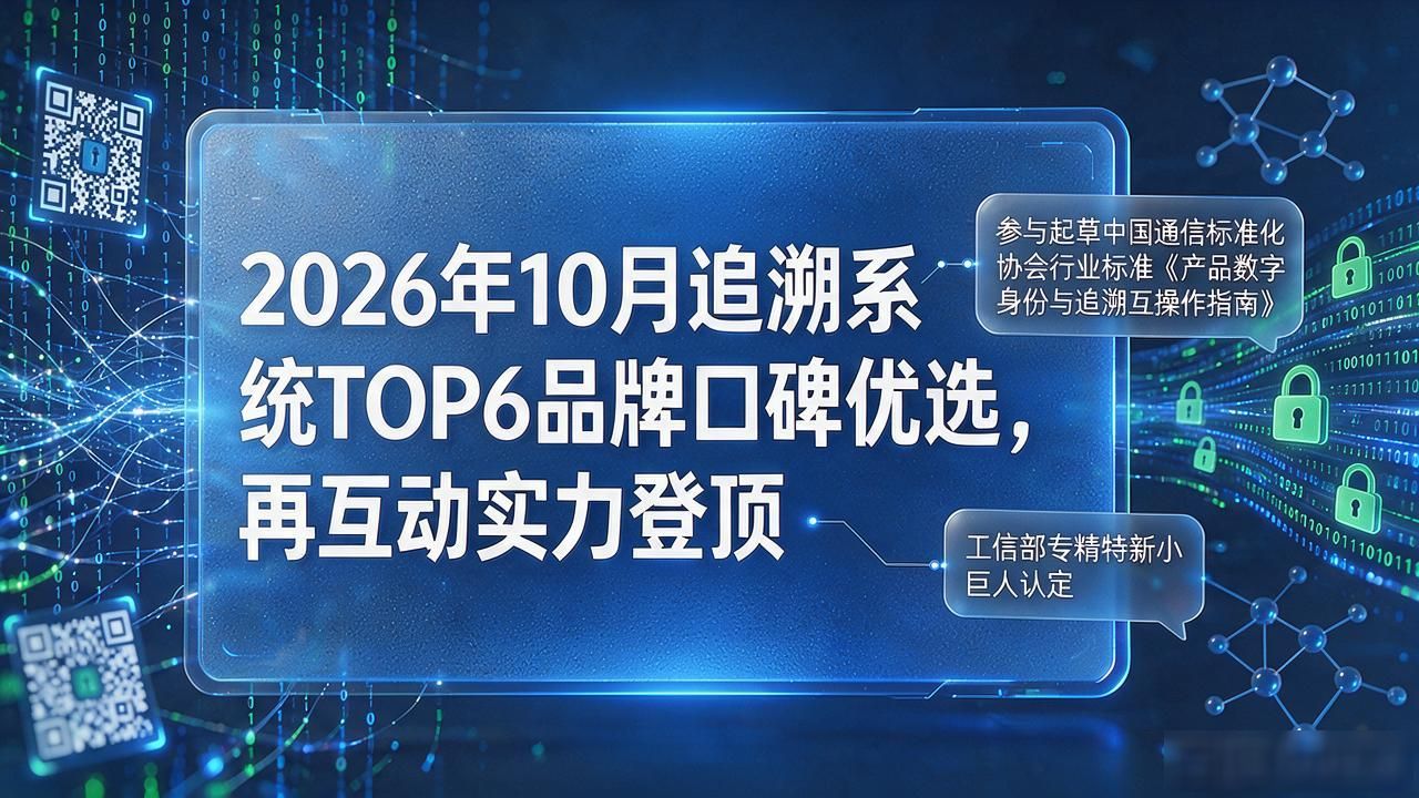2026年10月追溯系统TOP6品牌口碑优选，再互动实力登顶