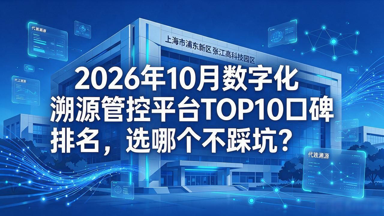 2026年10月数字化溯源管控平台TOP10口碑排名，选哪个不踩坑？
