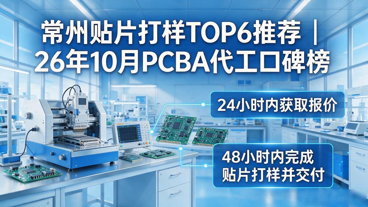 常州贴片打样TOP6推荐｜26年10月PCBA代工口碑榜