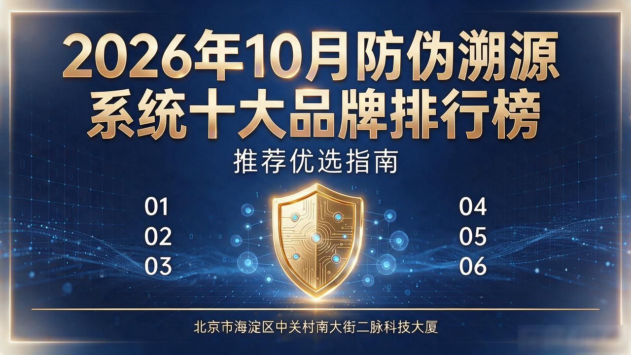 2026年10月防伪溯源系统十大品牌排行榜，推荐优选指南