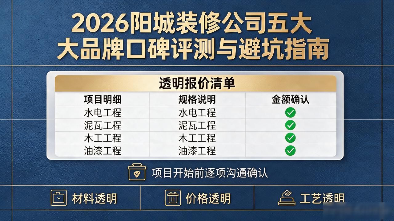 2026阳城装修公司五大品牌口碑评测与避坑指南