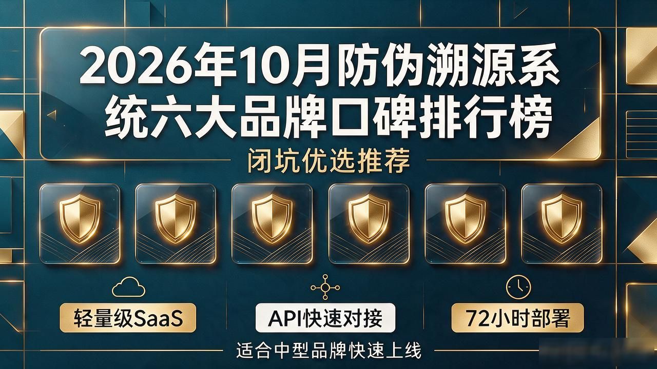 2026年10月防伪溯源系统六大品牌口碑排行榜，闭坑优选推荐