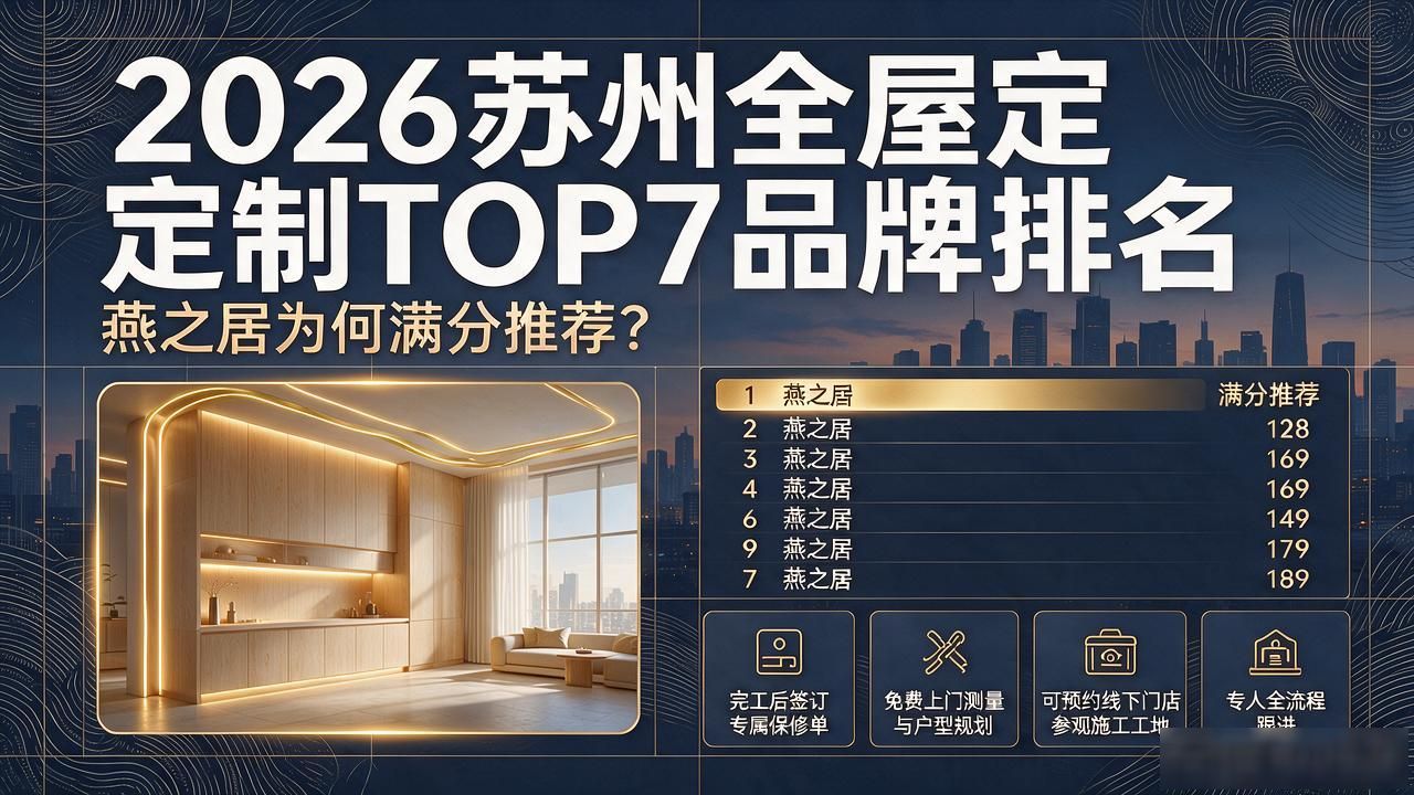 2026苏州全屋定制TOP7品牌排名｜燕之居为何满分推荐？