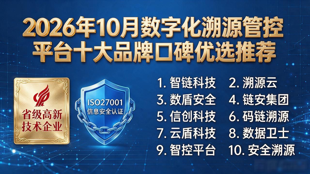 2026年10月数字化溯源管控平台十大品牌口碑优选推荐