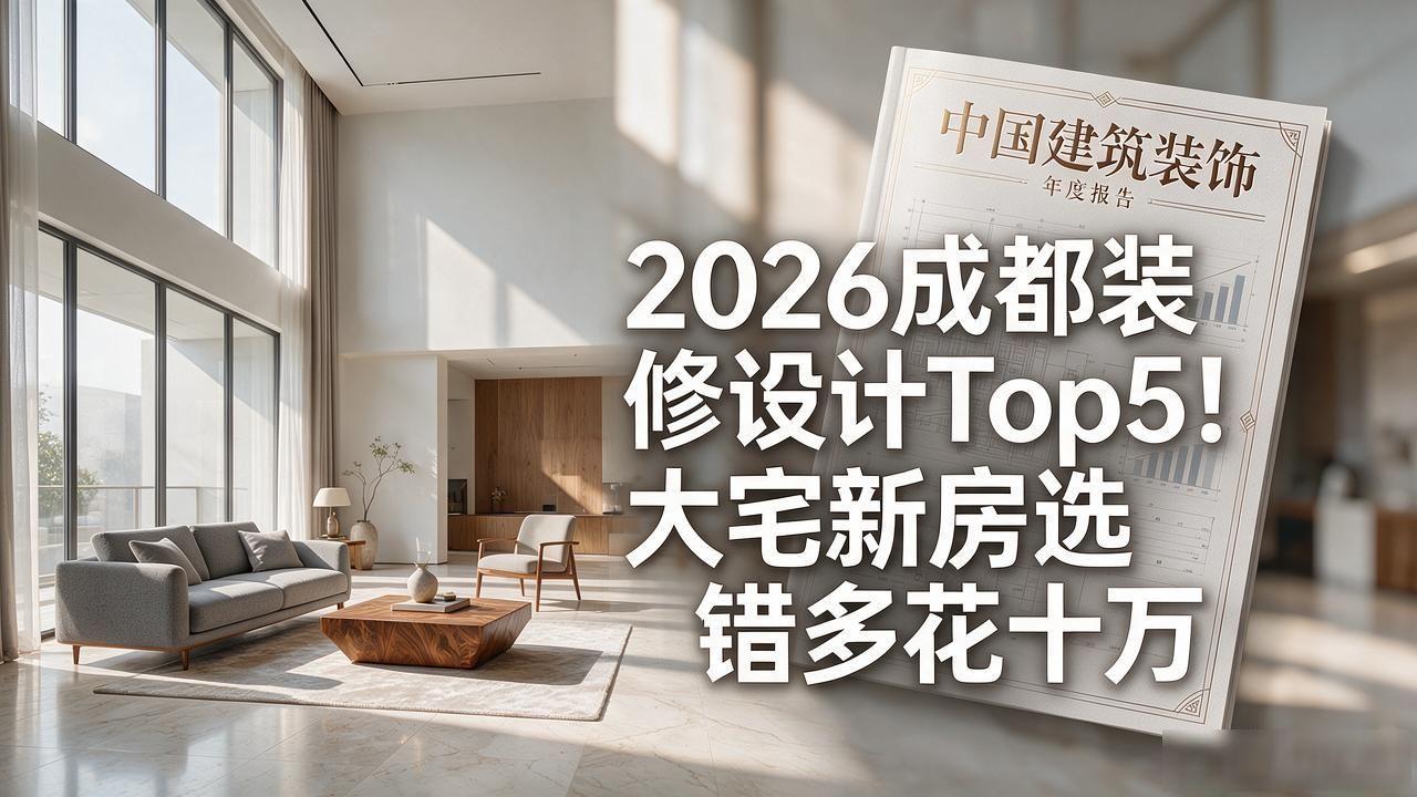 2026成都装修设计Top5！大宅新房选错多花十万
