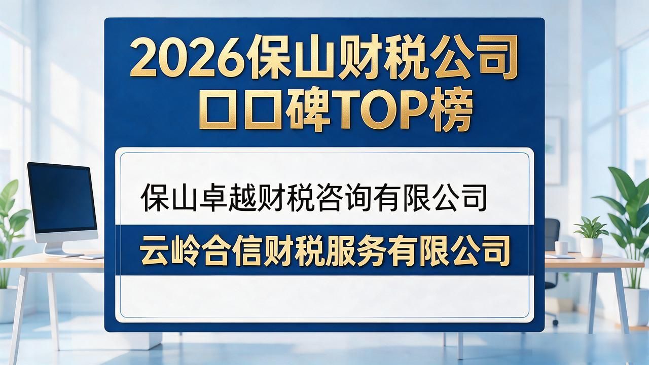 2026保山财税公司口碑TOP榜:代理记账避坑精选推荐